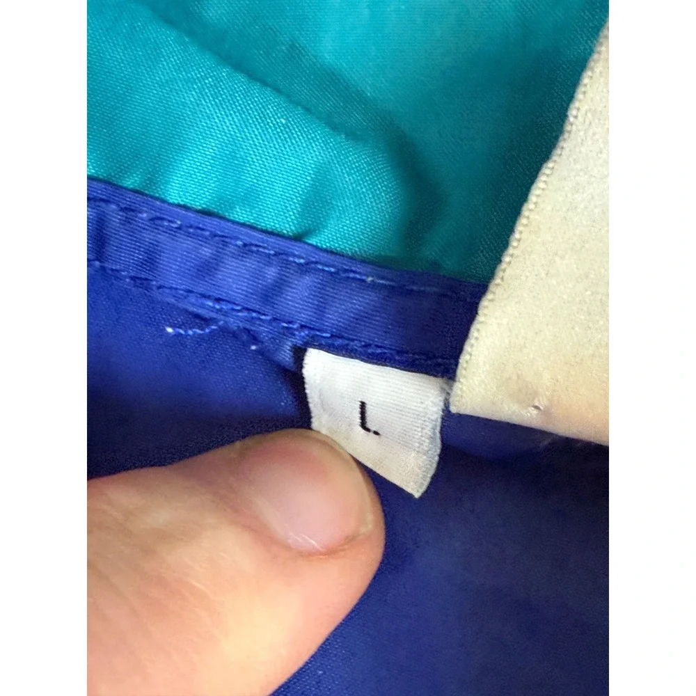 Vintage Sierra Designs Anorak Jacket Mens Large Blue Teal Half Zip Windbreaker